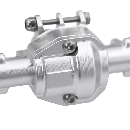 Aluminum Front Rear Portal Axle Complete Axles Set with Servo Mount for 1/18 RC Crawler Redcat Ascent-18 Ascent18 Upgrade Parts (Silver) - color: Silver