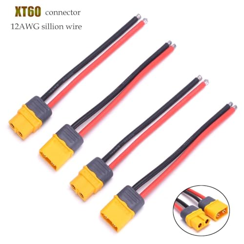 5 Pairs 150mm 12AWG Wire XT60H Plug Male and Female Connector for RC