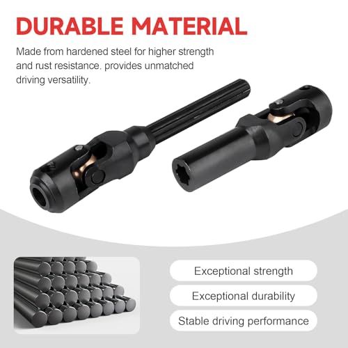 2pcs Hobbyfire 1/10 RC Crawler Drive Shafts Steel Universal Joint Driveshaft Heavy Duty for Axial SCX10 II III TRX4 Redcat Gen8 Gen7 Element Upgrades Parts(84-110mm) - style: 84-110mm