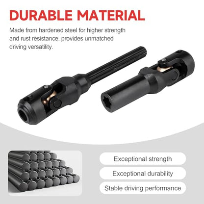 2pcs Hobbyfire 1/10 RC Crawler Drive Shafts Steel Universal Joint Driveshaft Heavy Duty for Axial SCX10 II III TRX4 Redcat Gen8 Gen7 Element Upgrades Parts(84-110mm) - style: 84-110mm