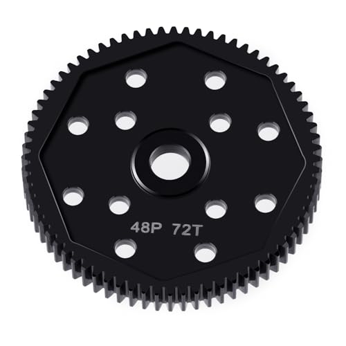 LSG Steel Spur Gear 66T 72T 81T 84T 48P Hardened Steel Upgrades Main Gear for Team Associated DR10 RC10 B4 B5 T4 T5 (72T) - size: 72T