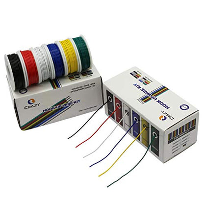 Hook up Wire Kit (Stranded Wire Kit) 24 Gauge 6 Colors 32.8 feet Each Electrical Wire 24 AWG PVC Wire - size: 24AWG