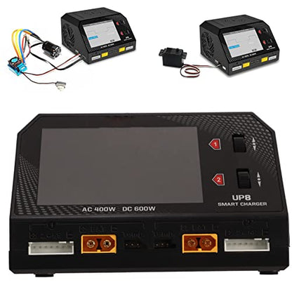 UP8 AC 400W DC 650W Dual Channel Lithium Battery Balance Charger Discharger Drone Lipo Battery Balance Charger Discharger US Plug 100‑240V
