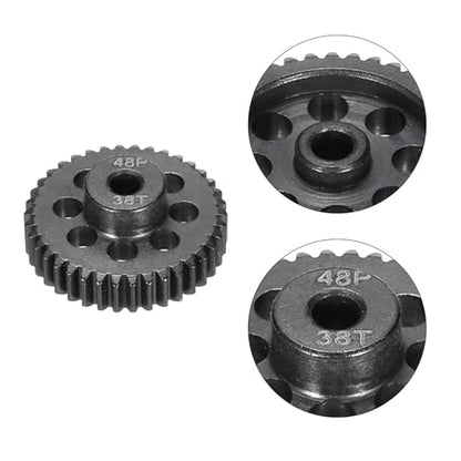 48 P Steel Pinion Gear Set 38T 39T 40T 41T 42T for 3.175 mm Shaft Hardened Steel Pinion Gear with Screws and Hexagonal Wrench for RC Car Motor
