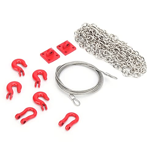 CHICIRIS Metal Trailer Hook Tow Chain Shackle Bracket for 1/10 RC Crawler, Climbing Car with Iron Stainless Steel Parts