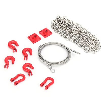 CHICIRIS Metal Trailer Hook Tow Chain Shackle Bracket for 1/10 RC Crawler, Climbing Car with Iron Stainless Steel Parts