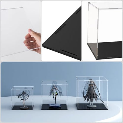 Acrylic Display Case for Mini Helmet and Model Cars, Clear Display Box with Thick Base and Lid for Protection and Displaying, 7.5x5.5x5.5-inch - size: 7.5"L x 5.5"W x 5.5"H