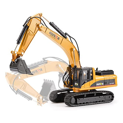 1/40 Scale Metal Excavator Toy, Diecast Construction Equipment Digger Trucks Toys for Boys Kids - style: Excavator