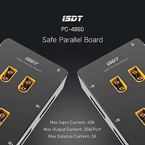 ISDT PC-4860s Lipo Battery Charge Board,1-8S XT60 Safe Parallel Charge Board Balance Charging Plate for RC Battery Charger Lithium Batteries(4 Channels)