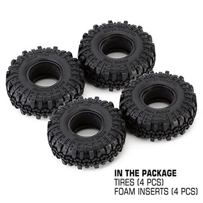 INJORA 1.9inch Rubber Tyre for 1:10 RC Crawler Axial SCX10 SCX10 III - size: 108mm