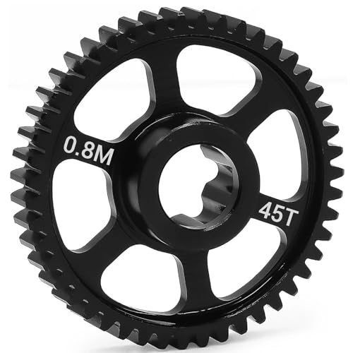 Upgrade Steel Spur Gear 0.8M 45T for Traxxas 1/16 Mini Maxx/Mini XRT, Medium Carbon Steel Differential Gear, Durable Metal Transmission Part, Replacement for 10756 - size: 45T