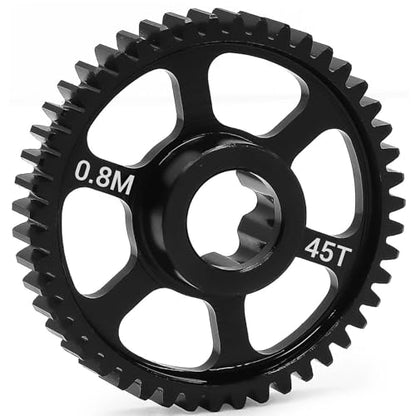 Upgrade Steel Spur Gear 0.8M 45T for Traxxas 1/16 Mini Maxx/Mini XRT, Medium Carbon Steel Differential Gear, Durable Metal Transmission Part, Replacement for 10756 - size: 45T