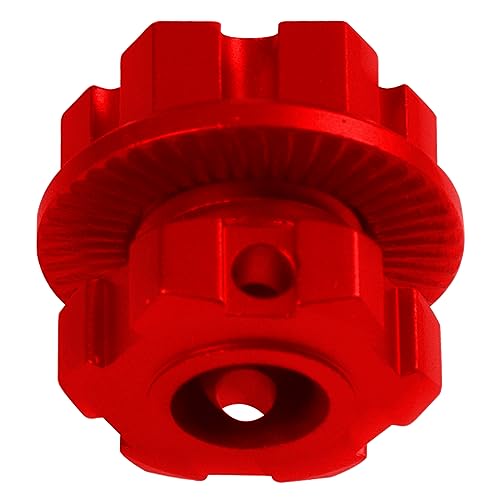Aluminum 17mm Splined Wheel Hubs Adapter & Nuts #8654 Compatible with Traxxas 1/10 E-Revo 2.0 Maxx & 1/8 Sledge RC Car (Red) - color: Red