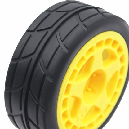 66mm 4PCS 1/10 RC On-Road tires and Hard Plastic wheels set Hex 12mm For WRC Drift Car Conversion 1/10 RC On-Road Car Traxxas Tamiya FW06 TT02 HPI HSP 94122 Kyosho%T066 (Yellow) - color: Yellow