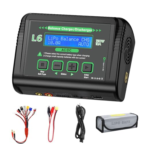 Lipo Battery Charger 150W 10A RC Battery Charger, Balance Fast Charger Discharger for LiPo/Li-ion/Life Battery(1-6s) NiMH/NiCd (1-15s) Pb Battery - color: green