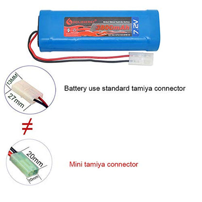 7.2v 3800mAh NI-MH Rechargeable RC Battery with Standard Tamiya Plug for RC Cars Boats Toys with Battery Charger Adaptor (1 Pack)