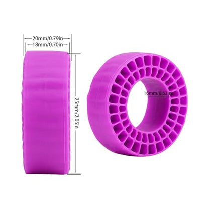 DJX 4PCS 1.0 Inch Tire Inserts Silicone Rubber Insert Foam Waterproof for 56-58mm*22-24mm 1.0'' Tire (Purple) - color: Purple