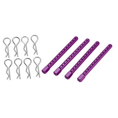RC Body Post, High Strength Aluminum Alloy RC Car Shell Column with Multiple Height Adjustment, for HSP 1/10 94102 94122 94103 94123 Cars (Purple) - color: Purple
