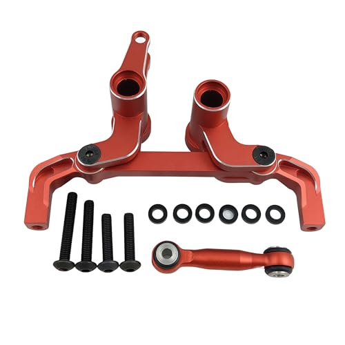 Aluminum Steering Bellcrank Set for 1/10 4-Tec Ford Mustang (Red) | Alloy,Rear Wheel Drive,On-Road Drift,CAR-105237-4,10543,CNC Machined,High Strength,Precision Fit - color: Red