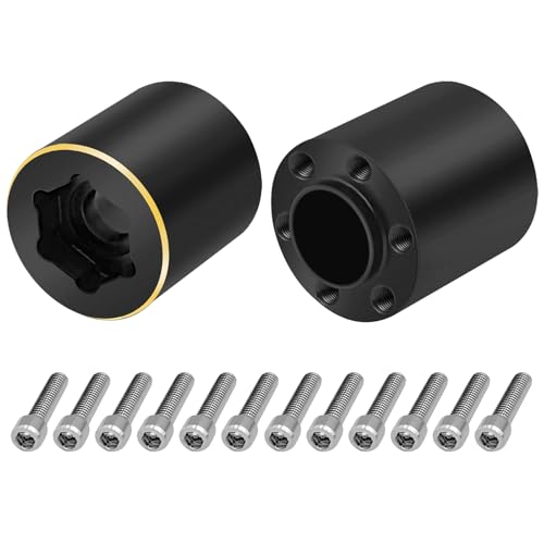 4Pcs RC Brass Weights 22mm Extended Wheel Hub Adapters for 1.9/2.2inch Beadlock Wheel Rim Widen Adapter Axial SCX10 90046 TRX4 Wraith Gen7 Gen8 D90 CC01 1/10 RC Crawler (22mm) | RC Brass Weights 12mm Hex Hub Extended Adapters Compatible with Axial SCX10 9
