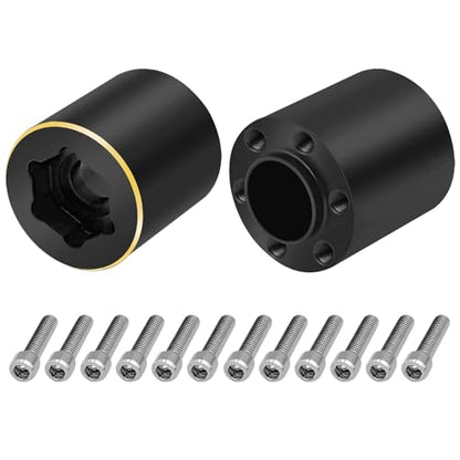 4Pcs RC Brass Weights 22mm Extended Wheel Hub Adapters for 1.9/2.2inch Beadlock Wheel Rim Widen Adapter Axial SCX10 90046 TRX4 Wraith Gen7 Gen8 D90 CC01 1/10 RC Crawler (22mm) | RC Brass Weights 12mm Hex Hub Extended Adapters Compatible with Axial SCX10 9