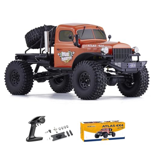 FCXㅤ RocHobby Atlas S 1/10 RC Crawler, 2.4Ghz RC Rock Truck Off Road, RC Car Indoor&Outdoor 2 in 1, RC Rock Crawler 4x4 Hobby Grade for Adults Need to Complete with Battery (Orange) - color: Orange