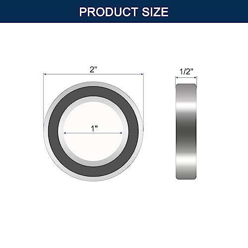 R16-2RS Deep Groove Ball Bearings, ID 1" x OD 2" x Width 1/2" Double Rubber Sealed Ball Bearing Pre-Lubricated Chrome Steel Z2 Lever 10pcs - size: R16-2RS 1"x2"x1/2"
