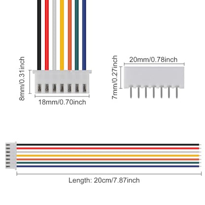 10Pairs JST-XH Connector Kit, XH 2.54mm 7 Pin Header Male and Female Connectors Plug Adapter with Flat Wire Cable 200mm 26AWG Compatible with JST XH (7P) - color: 7P