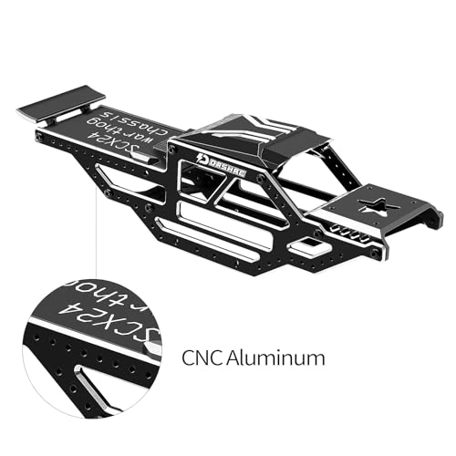 SCX24 Warthog LCG Chassis Kit, Aluminum Roll Cage Frame | 1/24 RC Crawler Buggy Scale Appearance Chassis, Compatible with Gladiator Bronco C10 JLU Models Custom Builds Upgrades - color: Black, size: with Lettering