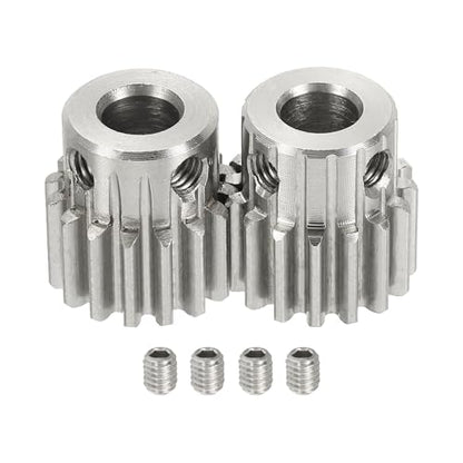 uxcell 2Pcs 1 Mod 16T Spur Gear 7mm Bore, 304 Stainless Steel Pinion Gear, 20°Pressure Angle, for Spur Rack and RC Model Car or Motor DIY(14mm) - size: 1 Mod 16T, 7mm x 14mm