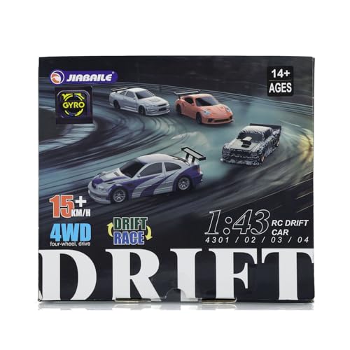 TOUCAN RC HOBBY 1:43 RTR Race Car Gyro Drift Car 4WD Traffic Cones Mini for Men with a Gyro (Camouflage) for Ages 14+ - color: 4301gyro