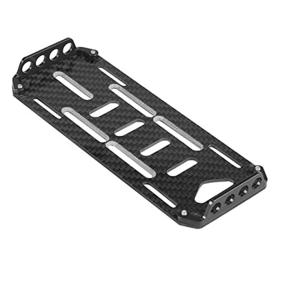 RC Battery Mount Plate, Aluminium Alloy Carbon Fiber Battery Protective Plate 15.5x6.2x1.5cm/6.10x2.44x0.59in Mounting Board for 1/10 Scale RC Car (Black) - color: Black