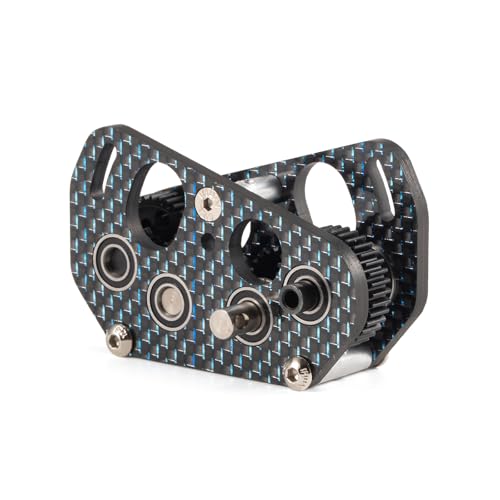 Carbon Offset Dual Motor Transmission 48P DIG Overdrive Gearbox | 3:1 Output Ratio, Ultra-light 59g, Fit for 1/10 Comp Rigs LCG Crawler Chassis