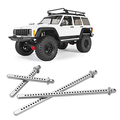 4Pcs Aluminum Alloy Front Rear Extended Body Post Mount RC Accessories for Axial SCX10 90046 1/10 RC Car with R Clips with Multiple Positioning Holes