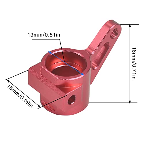 Hosim RC Alloy Steering Blocks RC Crawler Parts for 1/10 Slash,Stampede,Rustler and Bandit Slash Replacement Parts 3736(Red)