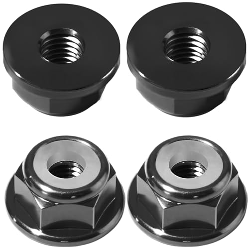 4Pcs M2 Flange Lock Nuts Metric Nylon Inserted Hex Self-Lock Non-Slip Aluminium Self Clinching Nuts for 1/24 RC Car Axial SCX24 Furniture DIY Industrial Construction Fasteners - color: Black, size: 4Pcs