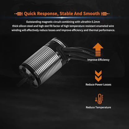 XC E3665 Sensored Brushless Motor for RC Car,2-4S Lipo,IP67 Water Proof,Applicable to:1/10 Short Course,Trucks,Monster (2500KV) - style: 2500KV