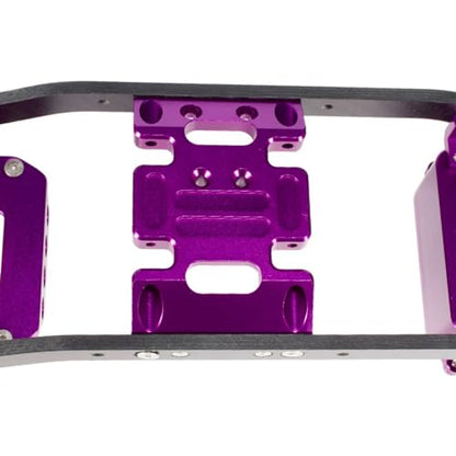 1/10 RC Crawler Carbon Fiber Girder 4MM CNC Metal Car Chassis Frame Body Kit Parts for Axial SCX10 II Rock Off Road Truck (Purple) - color: Purple