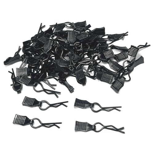 60PCS ZQToday Universal RC Body Clips with Pull Tabs for All 1/8 1/10 1/12 Scale Traxxas Redcat Axial Arrma HSP HPI Himoto Tamiya RC Car Body Clips(1.2mm Rod Black Clips and Tabs)