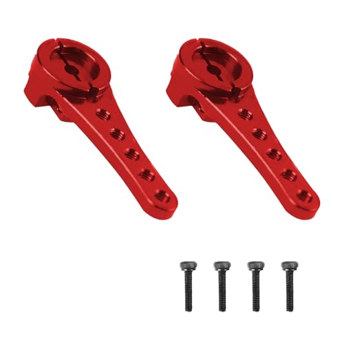2Pcs Aluminum 25T Servo Horn Long Steering Servo Arm 46mm Length for DIY RC Car/Boat/AirplanesBoat Model Accessories with M2.5 Screws(Red)