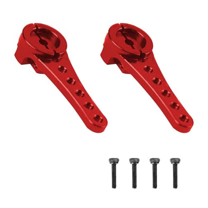 2Pcs Aluminum 25T Servo Horn Long Steering Servo Arm 46mm Length for DIY RC Car/Boat/AirplanesBoat Model Accessories with M2.5 Screws(Red)