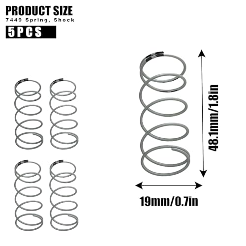 7449 Spring, Shock, White GTR Long .767, Black Rate, 5-Pack