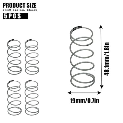7449 Spring, Shock, White GTR Long .767, Black Rate, 5-Pack
