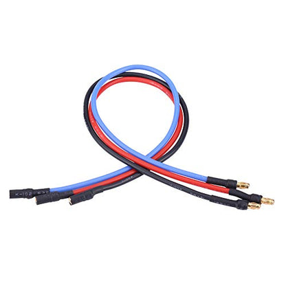 RC Extension Cable Set, 16AWG Silicone, 3.5mm Banana Connector, Red Black Blue, 11.8 Inch, 3-Piece ESC Motor Cables