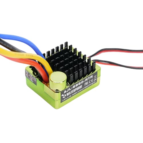 1 10 RC Brushed ESC, Aluminum Alloy Electronic Speed Controller for 540 550 750 Motors, Accurate Control Easy Installation for RC Car Boat Users