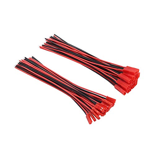 20pairs 22awg 2 Pin JST Connector Male Female Plug 15cm Silicone Wire for LED Lamp Strip RC Toys BEC Battery(Pack of 20)