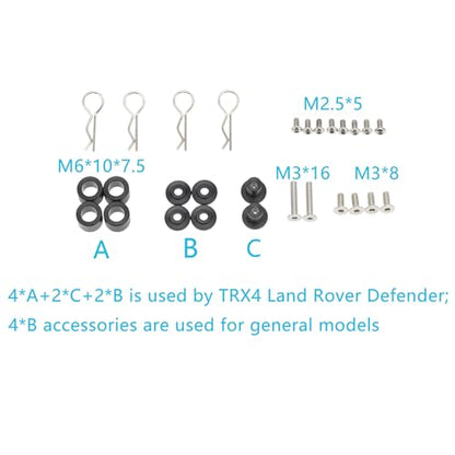 TRX4 Body Mounts 4Pcs Adjustable Magnetic Body Post Mount Car Shell Column 55-85mm for 1/10 RC Crawler Axial SCX10 TRX4 TRX6 SCX10 90046 D90 86100 MST CFX TRX4 Upgrades (RC Body mounts A) - color: Rc Crawler Body Mounts Metal