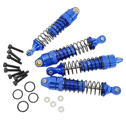 1/18 RC Aluminum Shock Absorbers Set 67mm, Pre-Assembled Suspension Damper Kit for RC Cars, Front Rear Upgrade Parts, 4PCS (Blue) - color: Blue