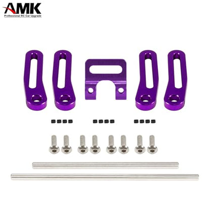 AMK Adjustable 1/10 Scale Bumper Mount Front Rear, Metal Bumper Set Complete for RC Crawler Body LCG Chassis Axial SCX10 II Element Enduro Gen7 Gen8 TRX6 TRX4 Upgrades (Purple) - color: Purple