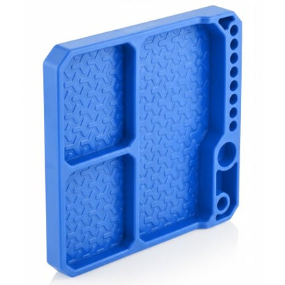 OGRC Silicone Tool Tray, Parts Organizer RC Screw Storage Plate Holder Mat | 160×160mm, with Detachable Magnetic Mats, Blue - color: Blue